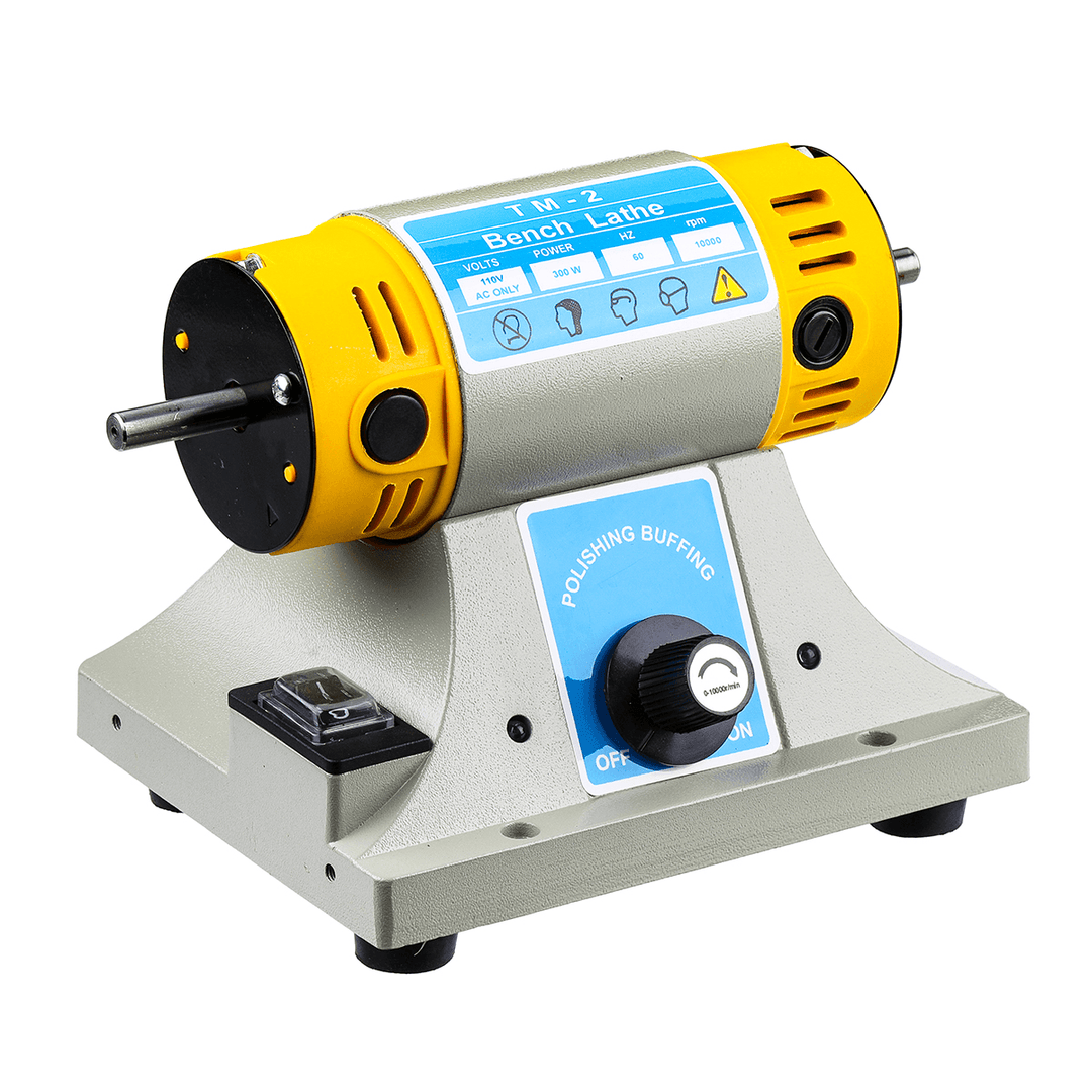 US/EU 350W Adjustable Speed Mini Polishing Machine for Dental Jewelry Motor Lathe Bench Grinder Kit - MRSLM