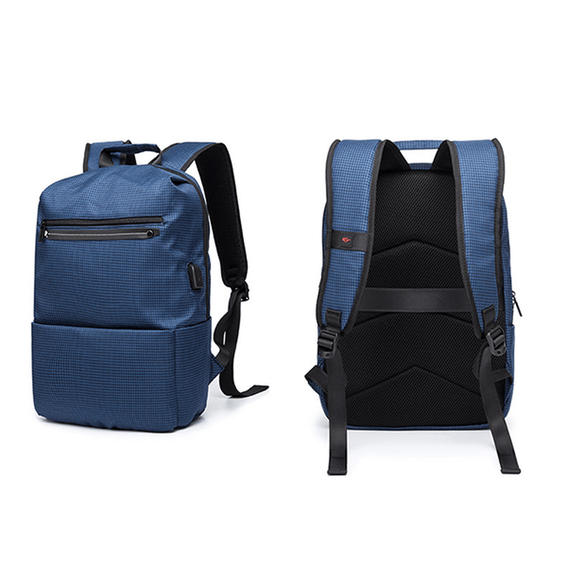 USB Charging Oxford Plaid Backpack Casual Computer Bag - MRSLM