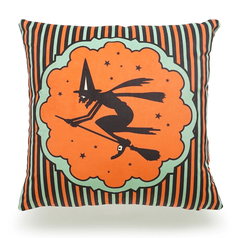 Halloween Pumpkin Bat Owl Pattern Pillowcase Cotton Linen Throw Pillow Cushion Cover Seat Home Decoration Sofa Decor - MRSLM