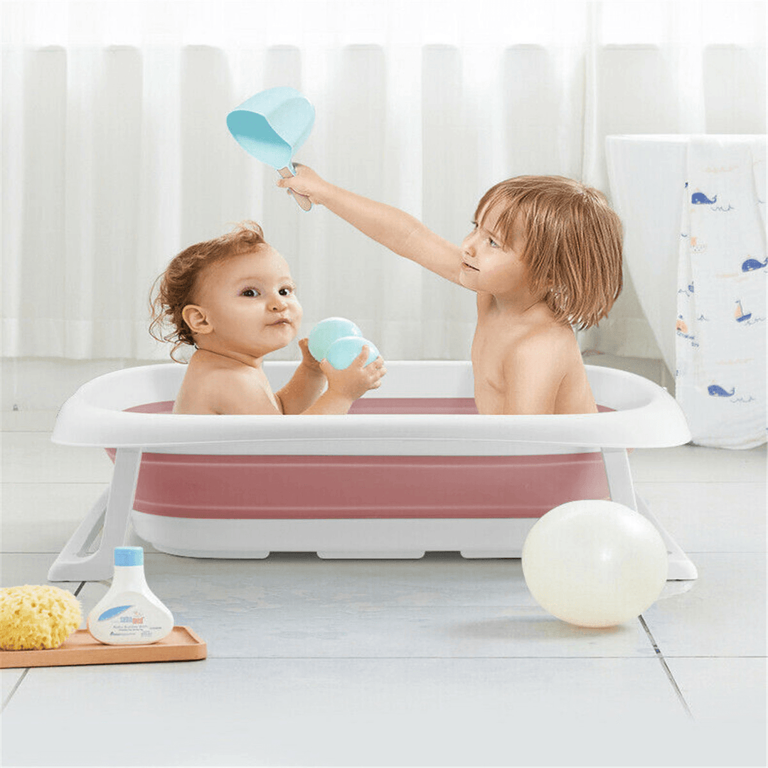 Baby Bathtub Foldable Travel Bath Large Newborn Kids Deluxe Wash Bath Tub - MRSLM