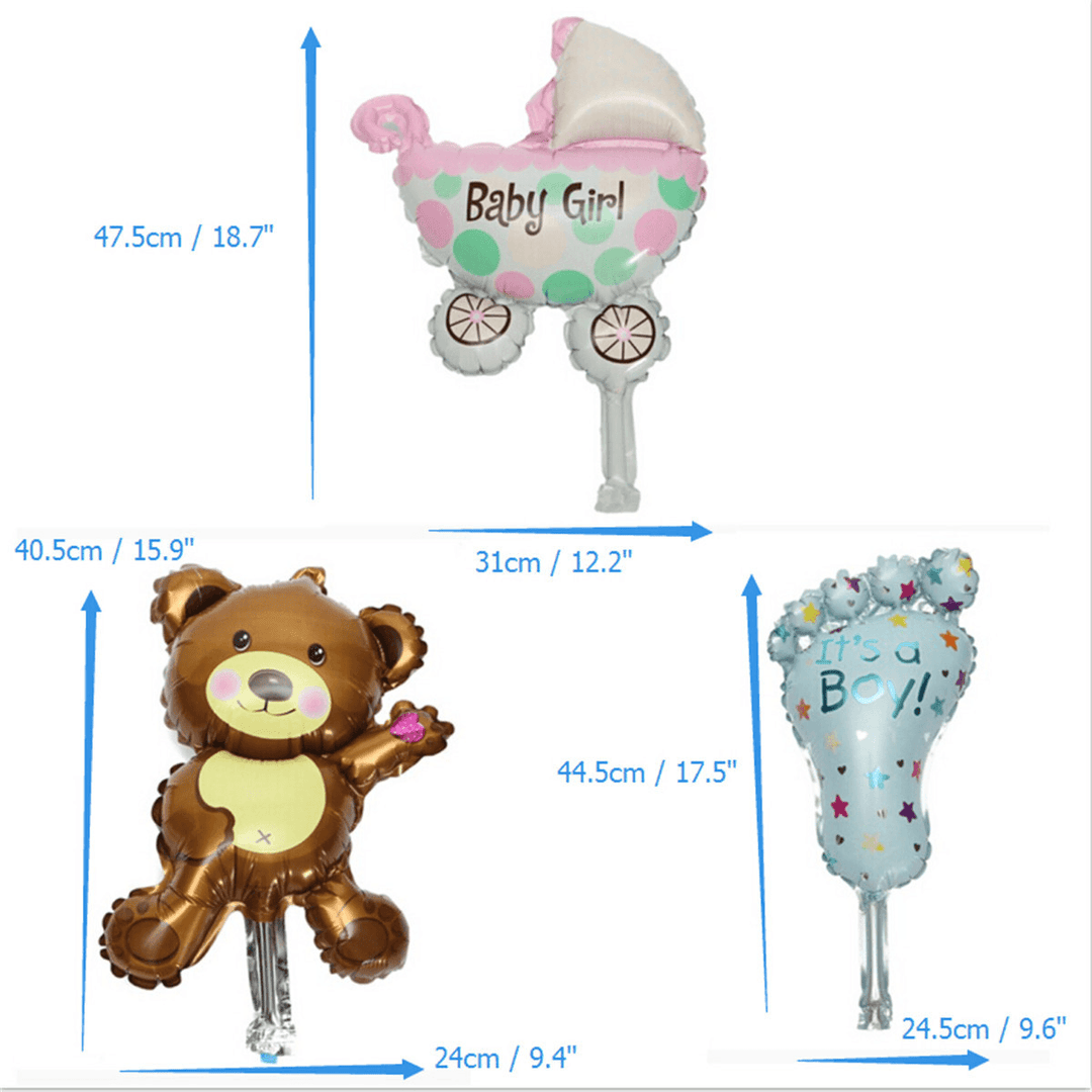 Baby Girl Boy Birthday Party Balloon Stroller Foot Bear Balloons Party Decoration - MRSLM