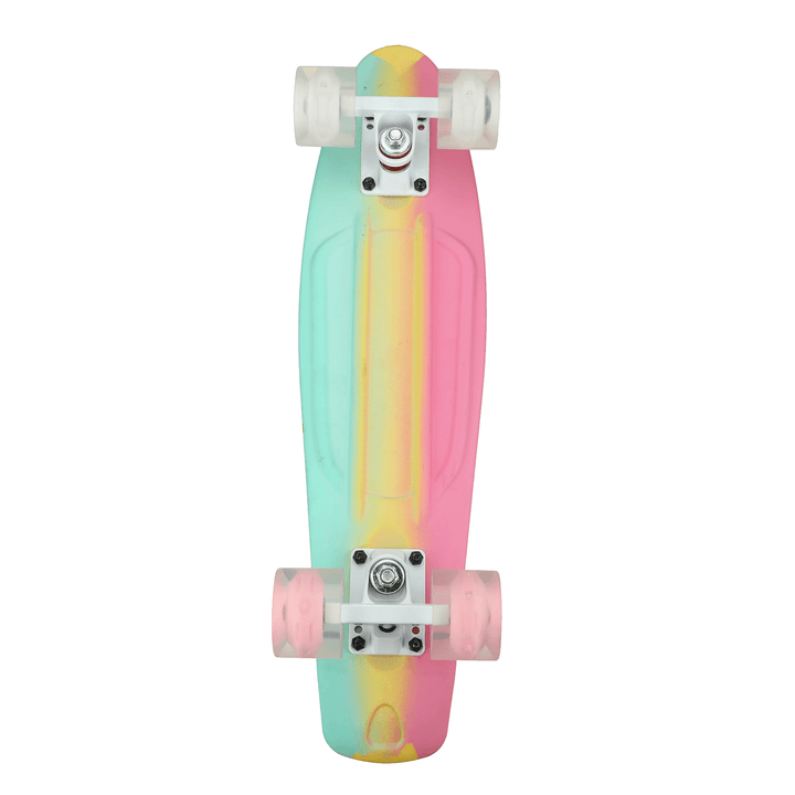 23Inch Kids Skateboard Flashing Four-Wheel Longboard Children Mini Cruiser Scooter Max Load 50Kg - MRSLM