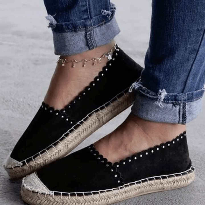 Women Casual Comfy Breathable Espadrille Flat Slip on Flats - MRSLM