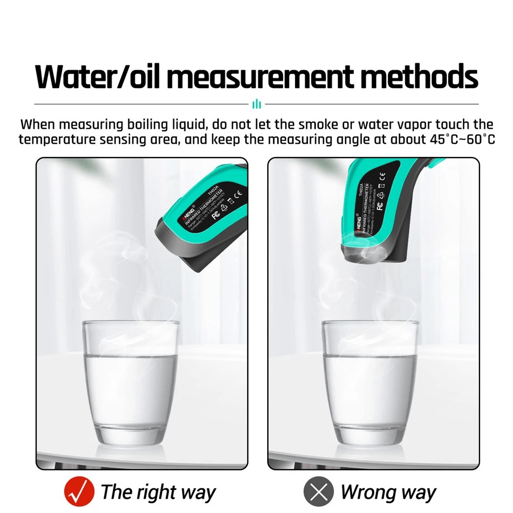 ANENG TH02A Digital Infrared Thermometer -50~580°C Laser Temperature Meter Digital LCD Laser Pyrometer IR Thermometer - MRSLM