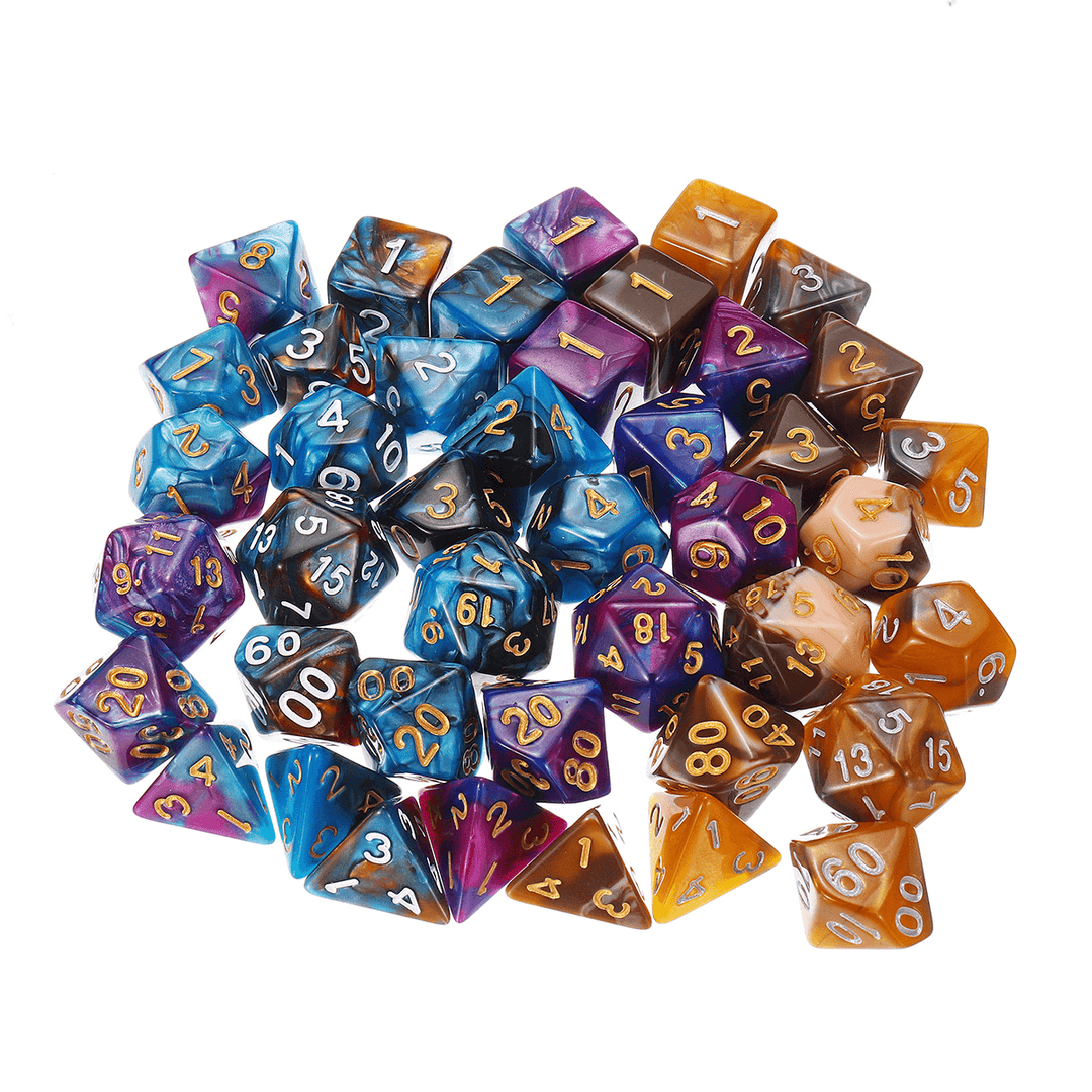 42PCS Metal Polyhedral Dices Set for Dungeons & Dragons Dice Desktop RPG Game - MRSLM