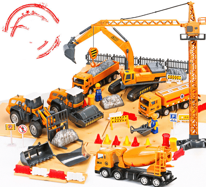 Children'S Construction Vehicle Toy Set Large Boy Excavator - MRSLM