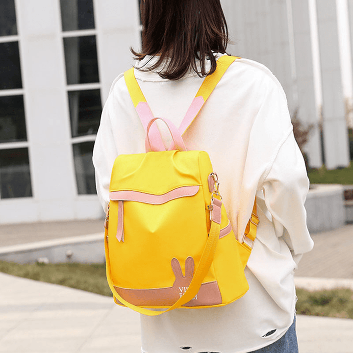 Women Patchwork Waterproof Back anti Theft Multi-Carry Backpack - MRSLM