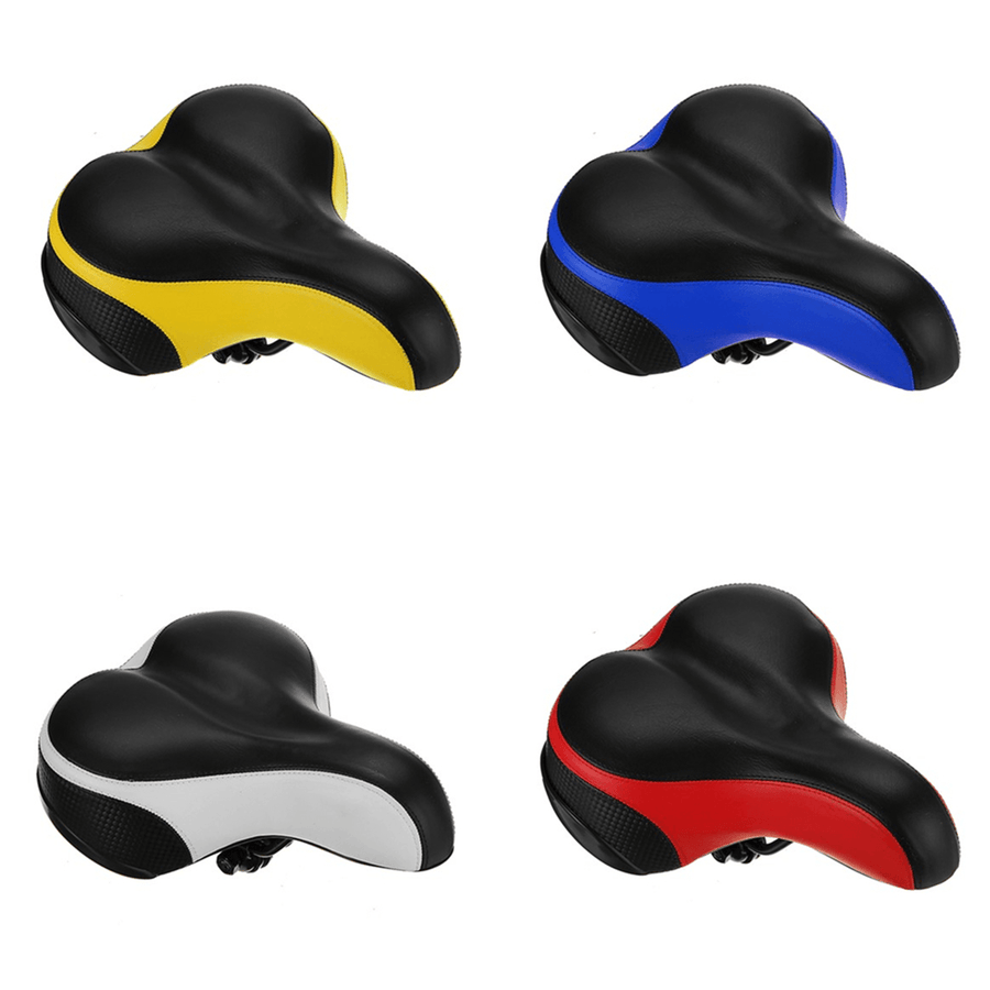 BIKIGHT Soft Thicken Universal Bike Saddle with Reflective Strap Warning Shock Absorption Bike Seat for MTB Mountain Bicycle - MRSLM