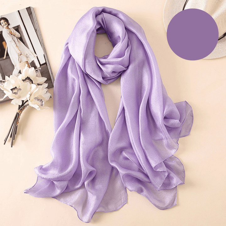 Silk Scarf Women'S All-Match Western Style Thin Scarf Gauze Collocation Suit Coat - MRSLM