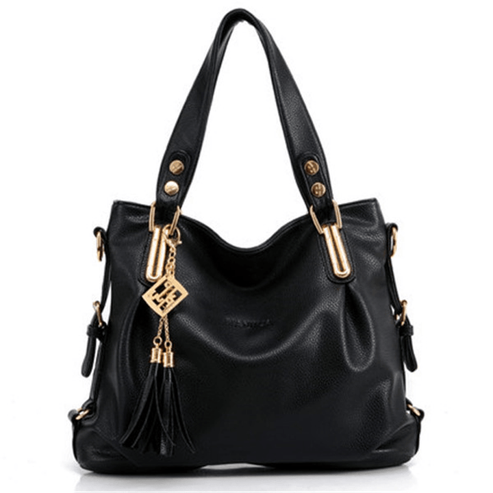 Women Casual PU Leather Pendant Handbag Crossbody Bag - MRSLM