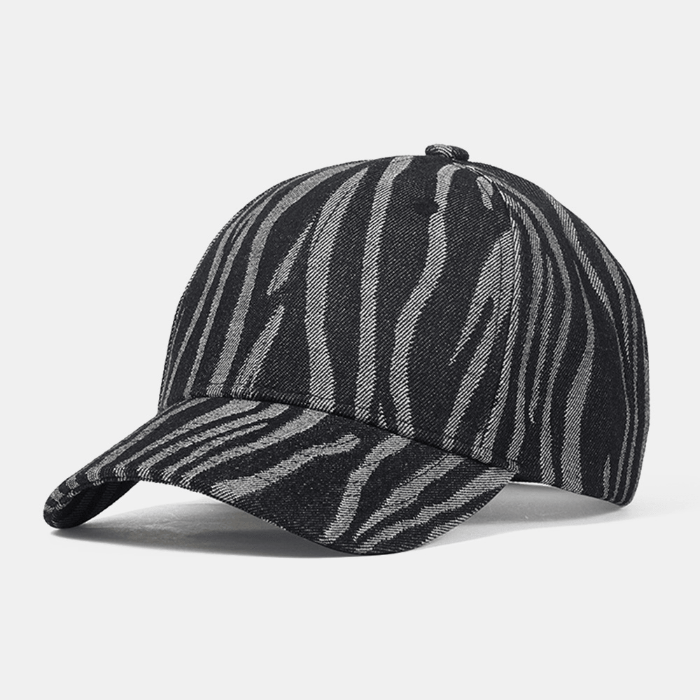 Men Cotton Striped Pattern Adjustable Cap Casual Sunshade Baseball Cap - MRSLM