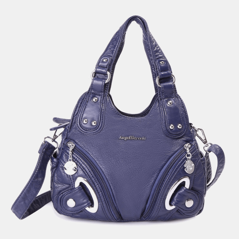 Women Soft Leather Handbag Solid Handbag Crossbody Bag - MRSLM