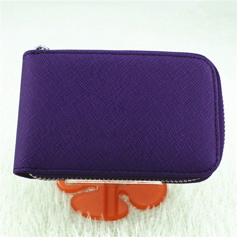 RFID Protection Zipper 9 Card Holder Portable Vintage Short Purse Coin Bags - MRSLM