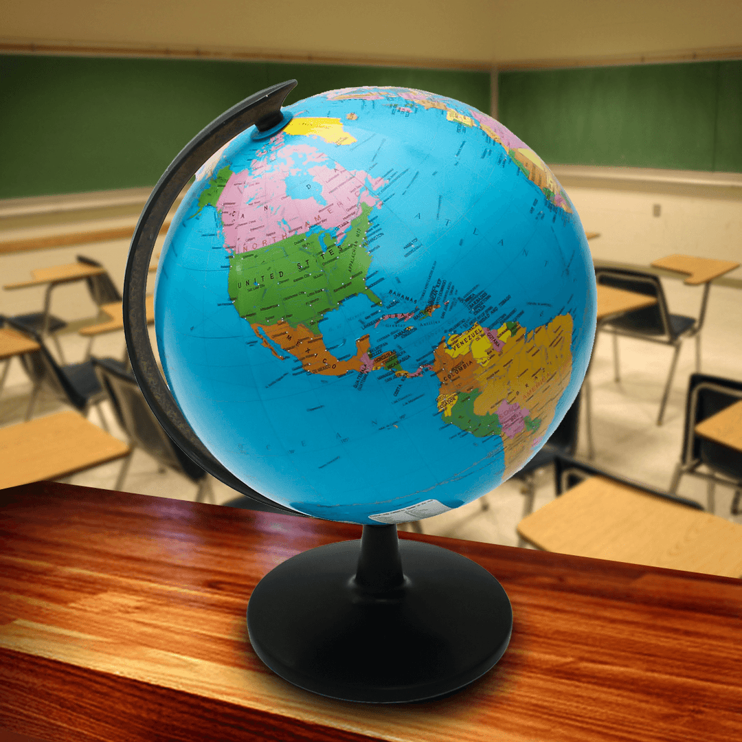 32Cm Swivel World Globe Map Desktop Decor Kids Children Educational Earth Teaching Interactive Toys Gift - MRSLM