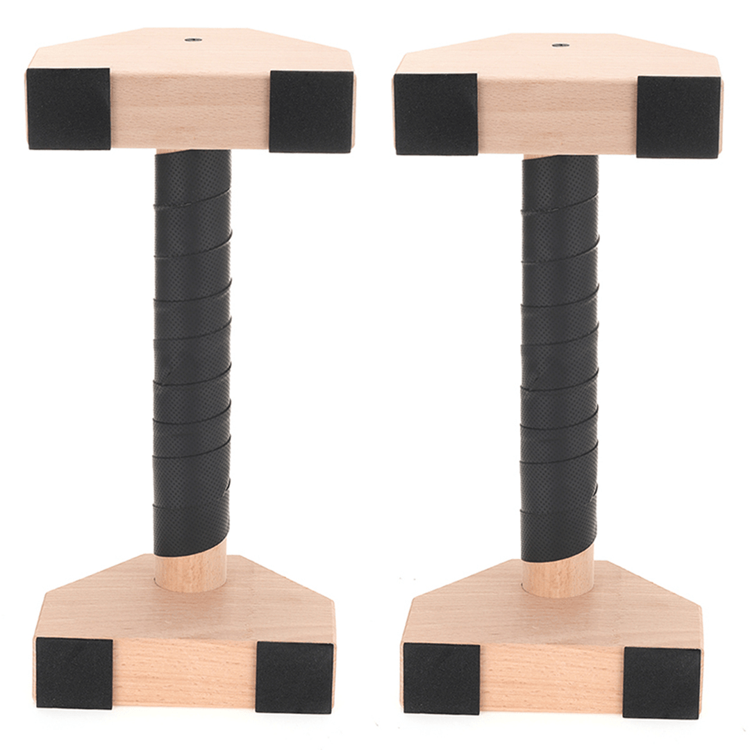 1 Pair Wood Push-Up Bars Calisthenics Gymnastics Parallettes Handstand Fitness Sport - MRSLM