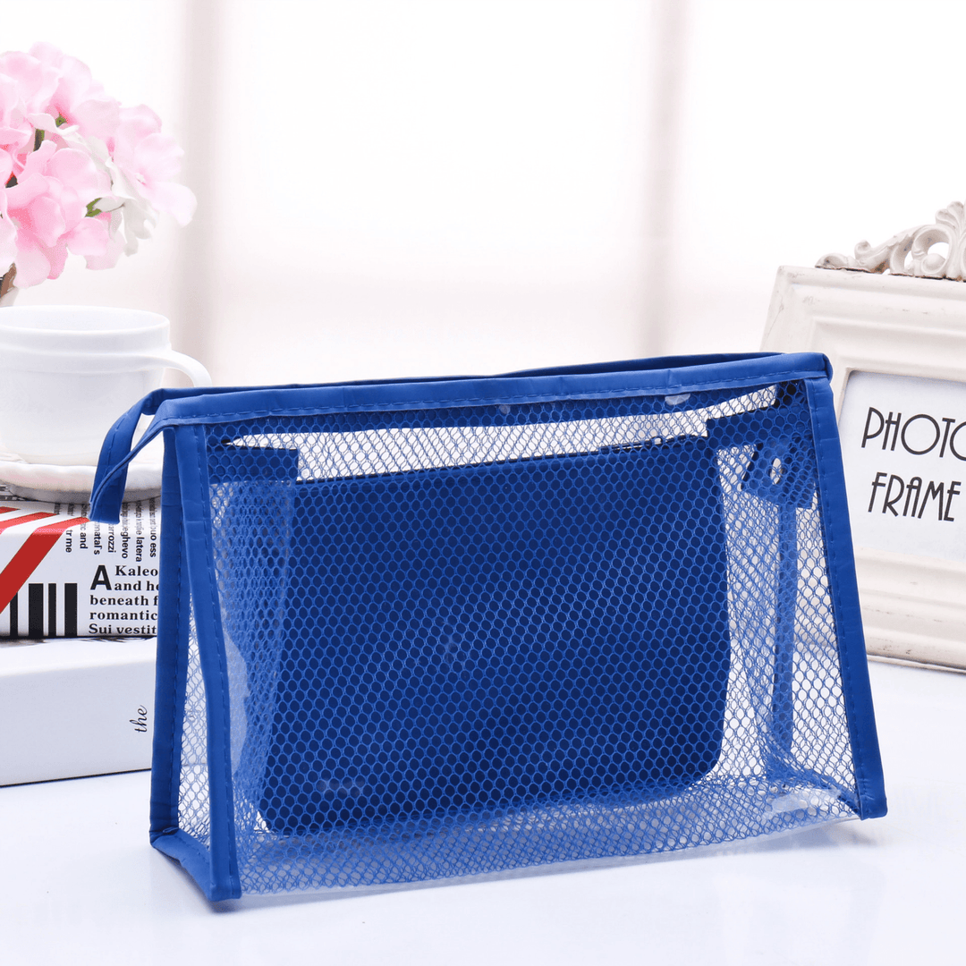 Honana BX-112 Waterproof PVC Cosmetic Bags Two-Piece Suit Net Travel Makeup Transparent Bag - MRSLM