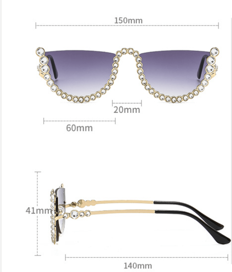 Ladies Gorgeous Diamond Fashion Metal Sunglasses - MRSLM