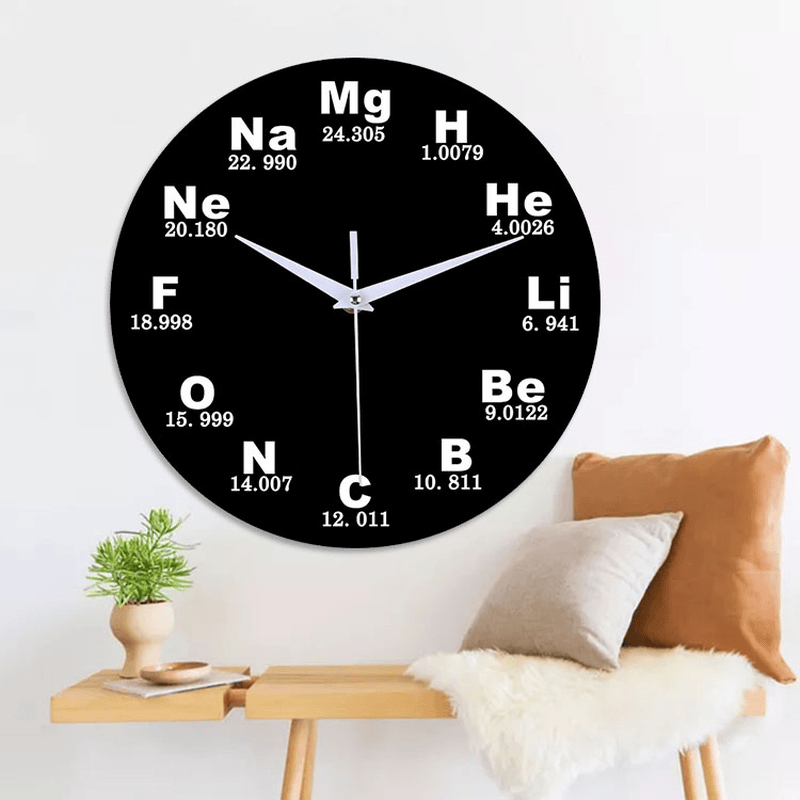 Emoyo ECY028 Creative Chemical Element Table Wall Clock 3D Wall Clock for Home Office Decorations - MRSLM