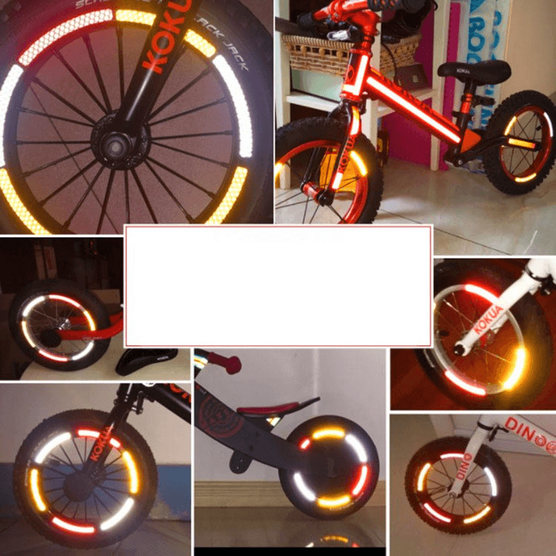 BIKIGHT Children Balance Bike Rim Reflective Stickers 3M Reflective Tape Bike Accessories - MRSLM