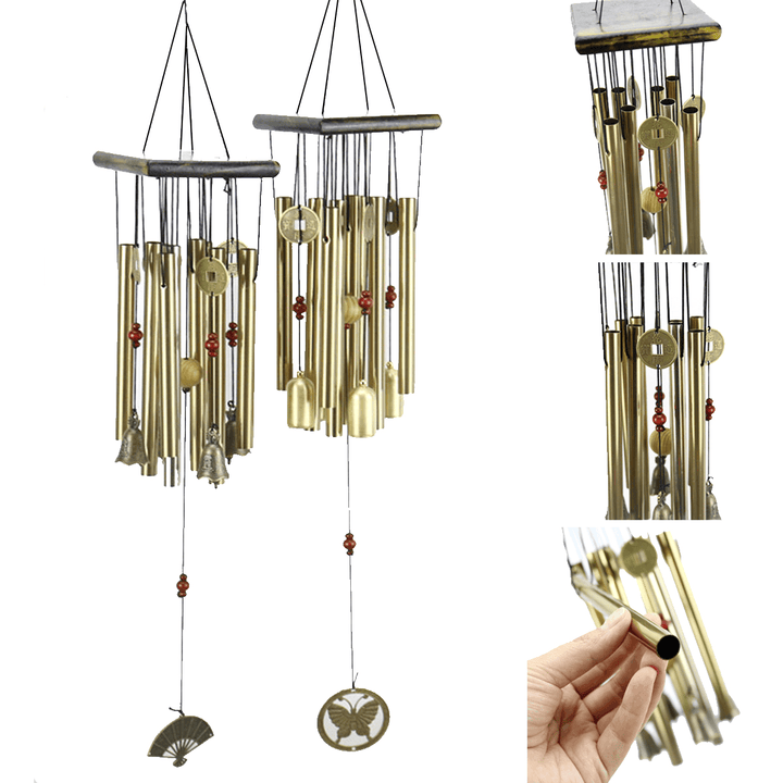 Solid Wood Hollow Tube Metal Tube Tubular Wind Chime anti Rust Gift - MRSLM