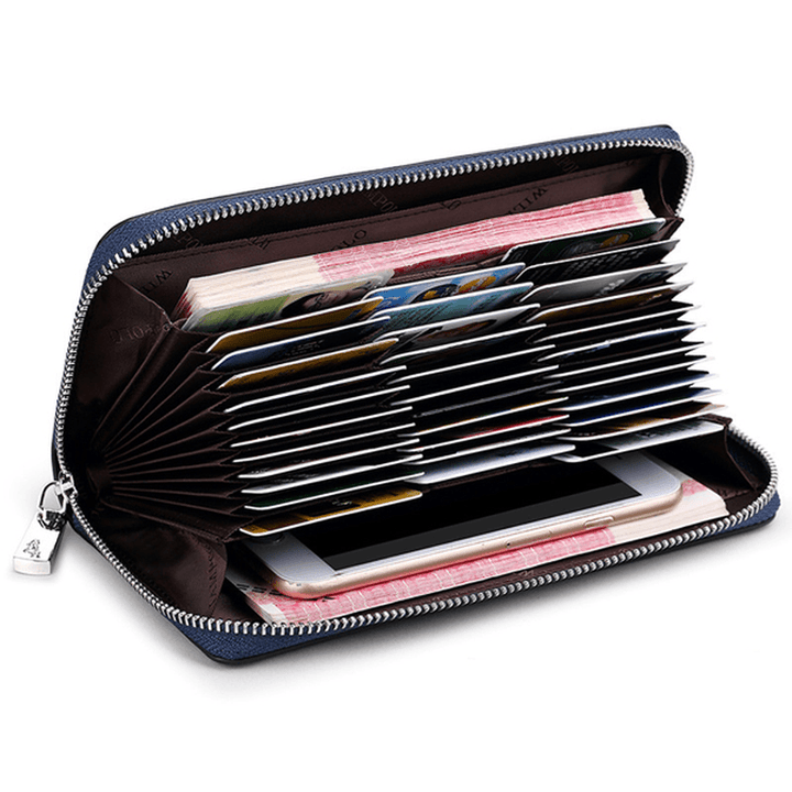 Ekphero RFID Blocking Secure Card Wallet Clutch Zip Card Holder Organizer Holds 35 Cards - MRSLM