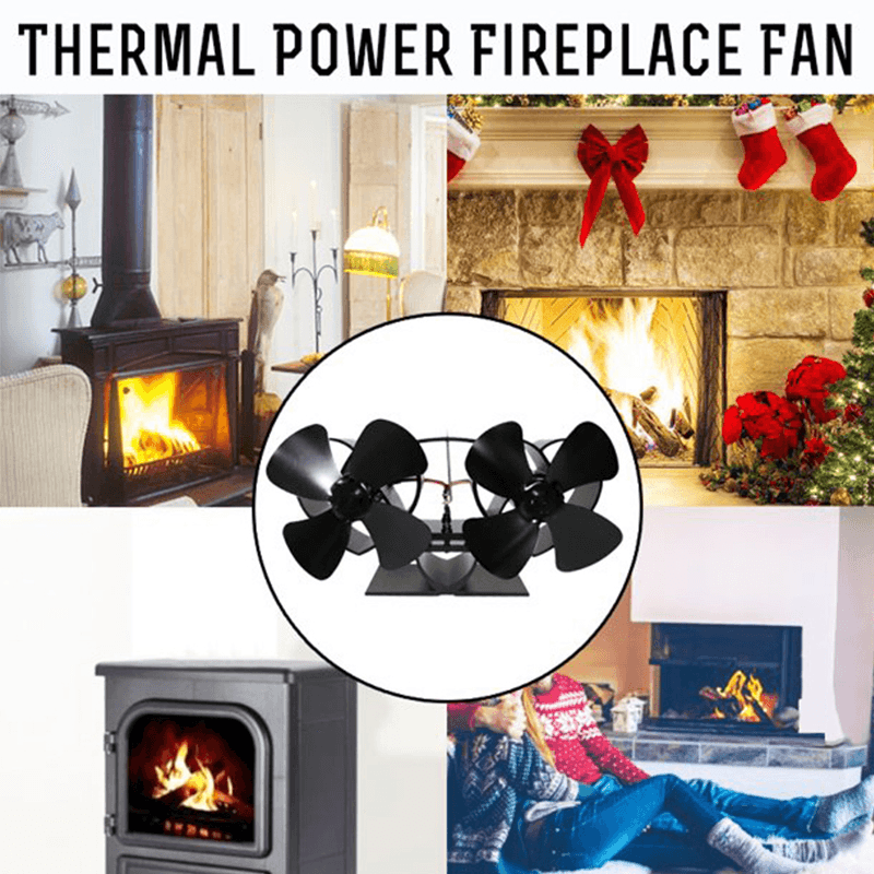 8 Blades Heat Powered Wood Stove Fan for Log Burner /Fireplace Eco Friendly Fan - MRSLM