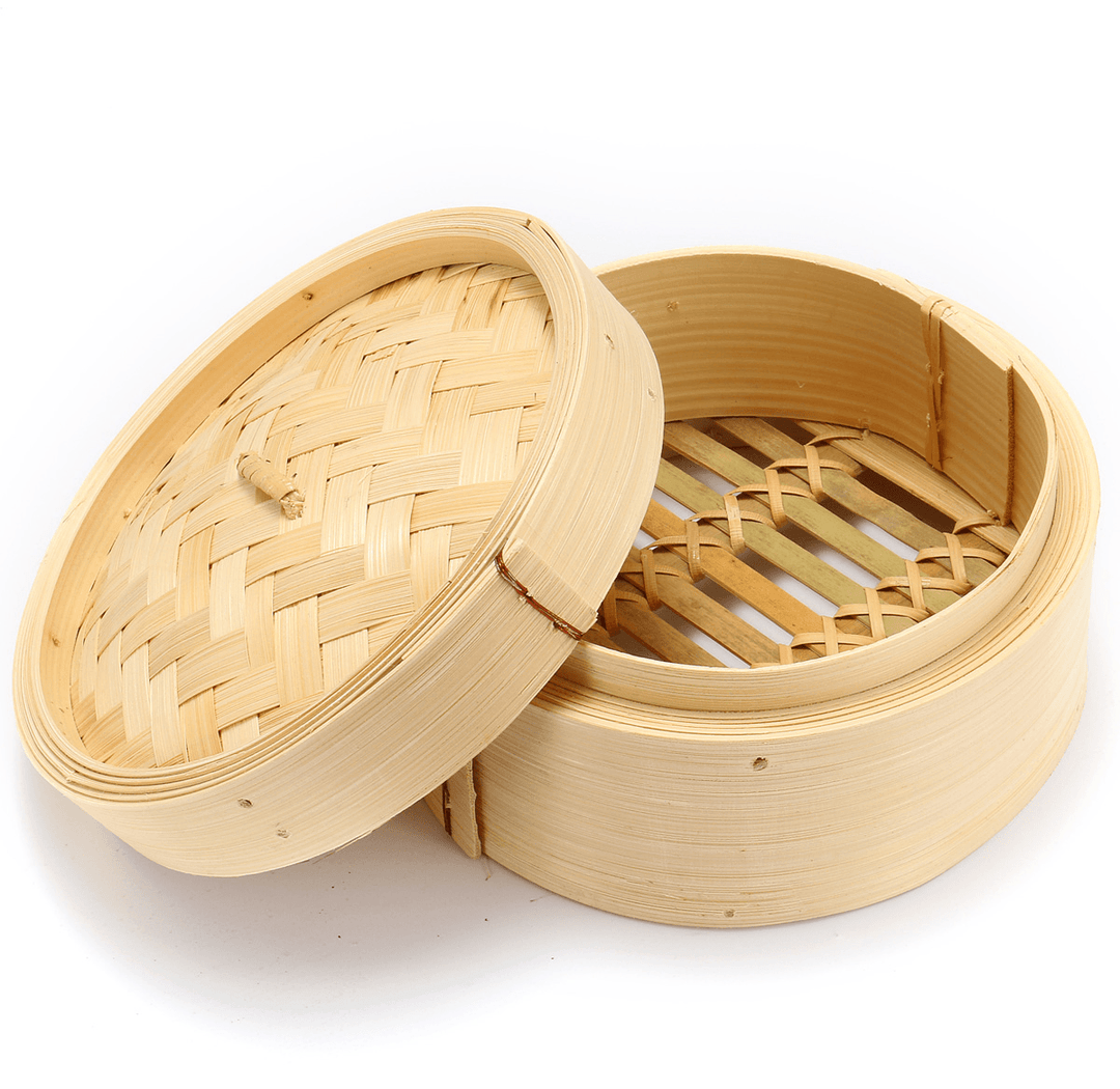 Bamboo Steamer 6" Chinese Cantonese Dim Sum Basket Rice Pasta Cooker Cook Lid - MRSLM