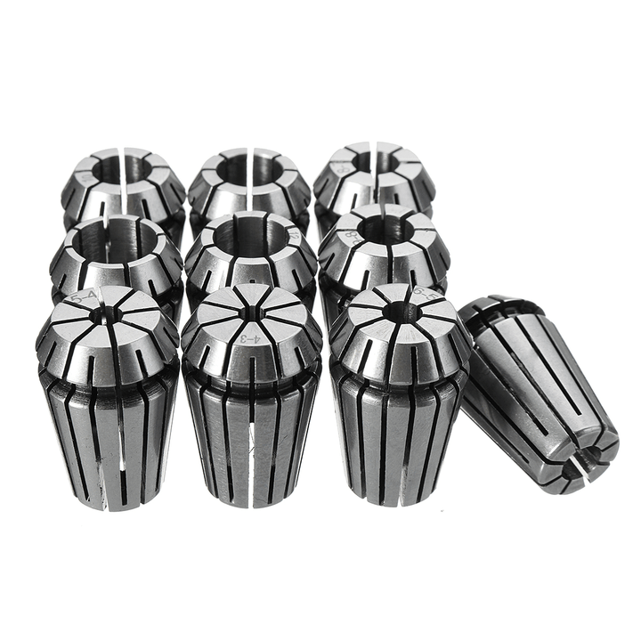 10Pcs ER20 4-13Mm Spring Collet Chuck Set for CNC Milling Machine Engraving Lathe Tool - MRSLM