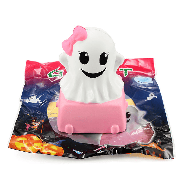 Connie Squishy Ghost Cake Humbo 12Cm Slow Rising with Packaging Halloween Decor Collection Gift Toy - MRSLM