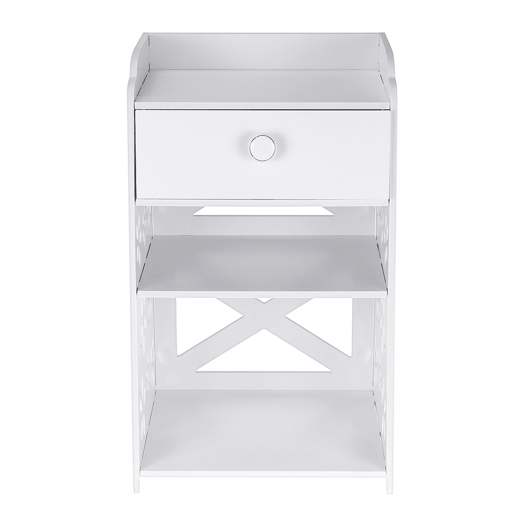 30*30*50Cm Retro Rural Style White Bedside Table Shelf Rack Cosmetic Storage Shelf - MRSLM