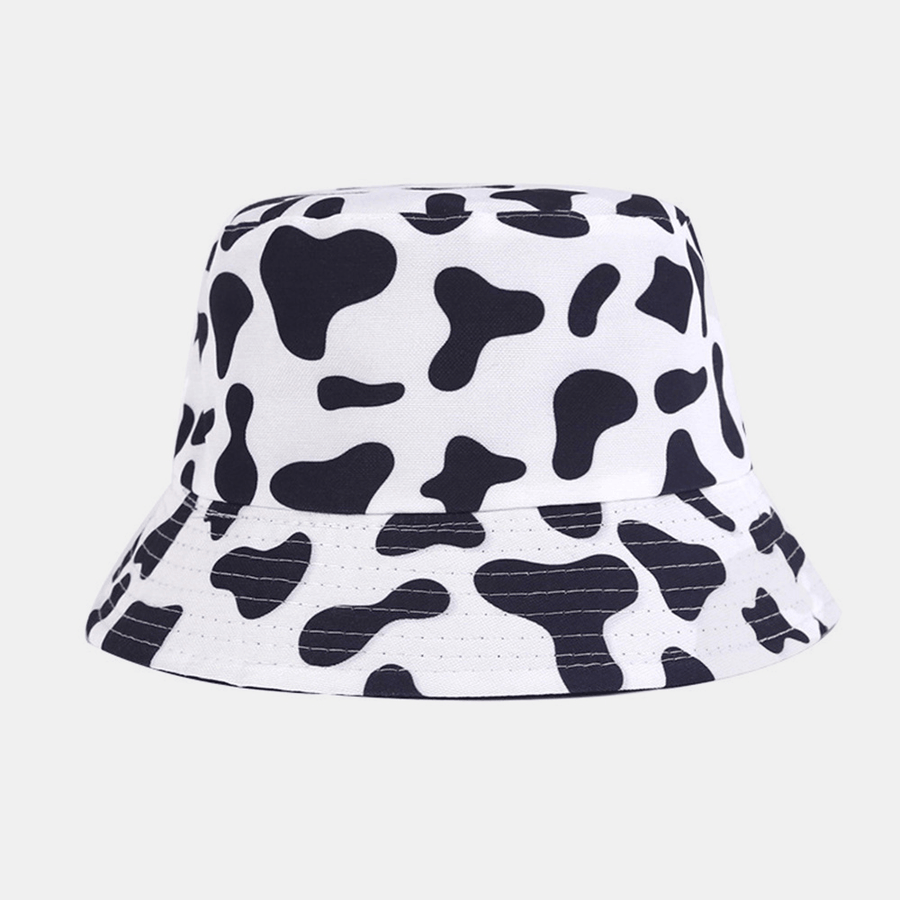 Women Double-Side-Wear Zebra Cow Panda Pattern Print Bucket Hat Fashion Casual All-Match Sunscreen Beach Hat - MRSLM