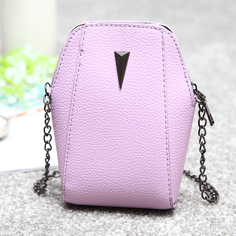 Woman PU Crocodile Pattern Chain Bag Phone Bag Clutch Bag Crossbody Bag - MRSLM