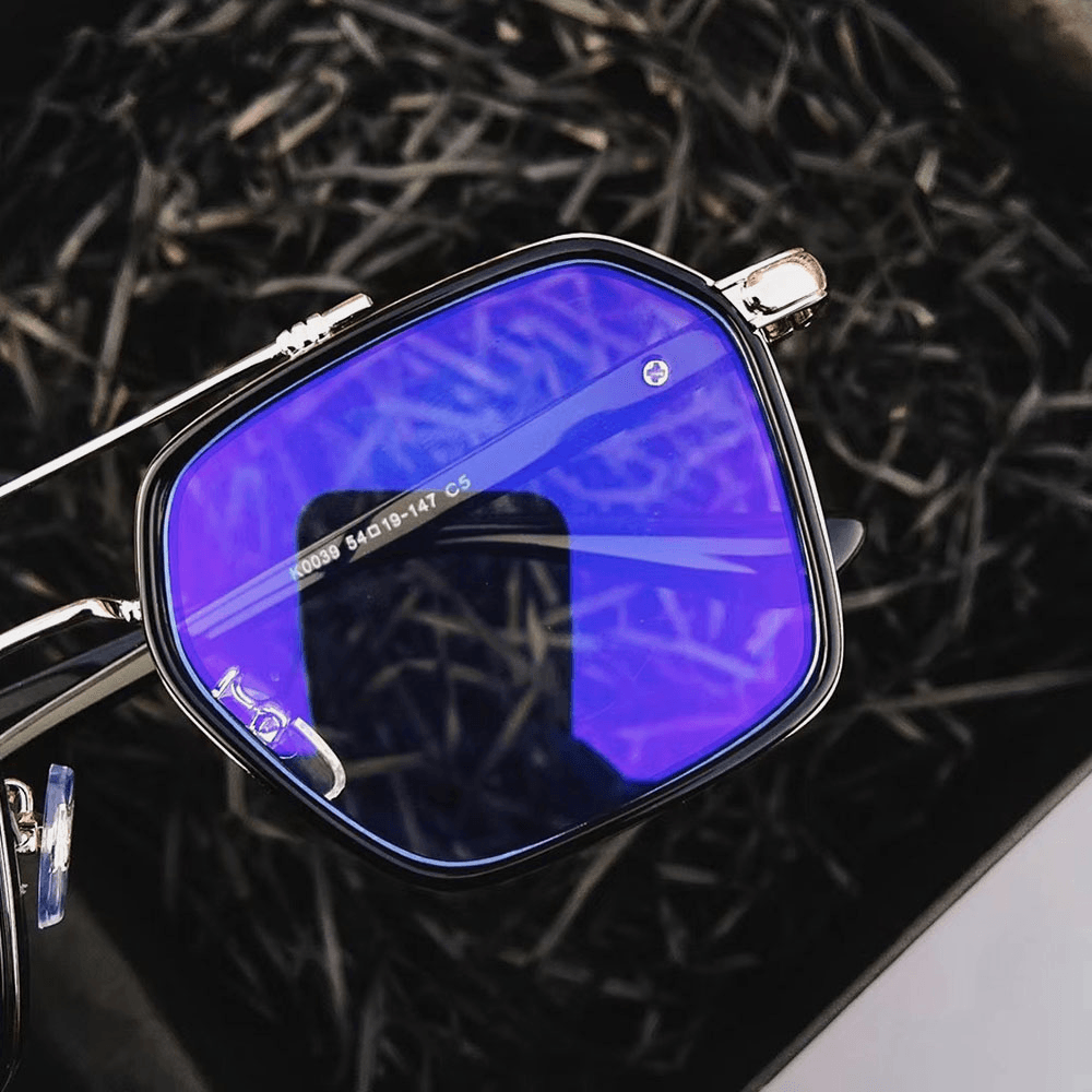 Unisex Large Full Frame Double Bridge Anti-Blue Light Anti-Uv Vintage Sunglasses - MRSLM