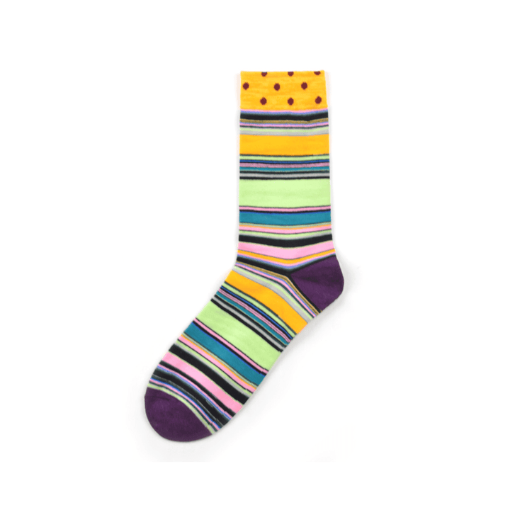 Men'S Street Wild Classic Geometry Striped Cotton Mid-Socks - MRSLM