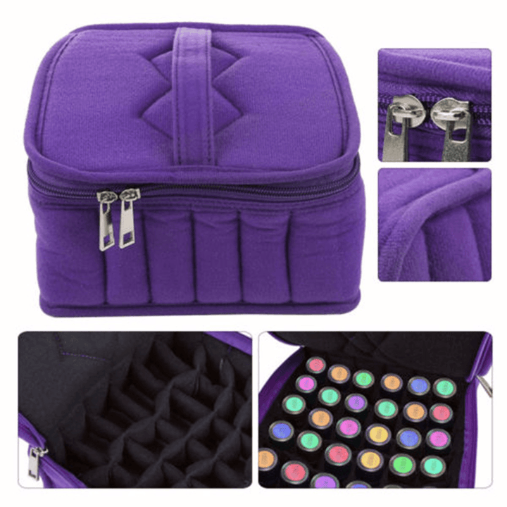 30 Bottle Essential Oil Nail Polish Carrying Case Storage Organizer Bag Shockproof Travel Bag - MRSLM