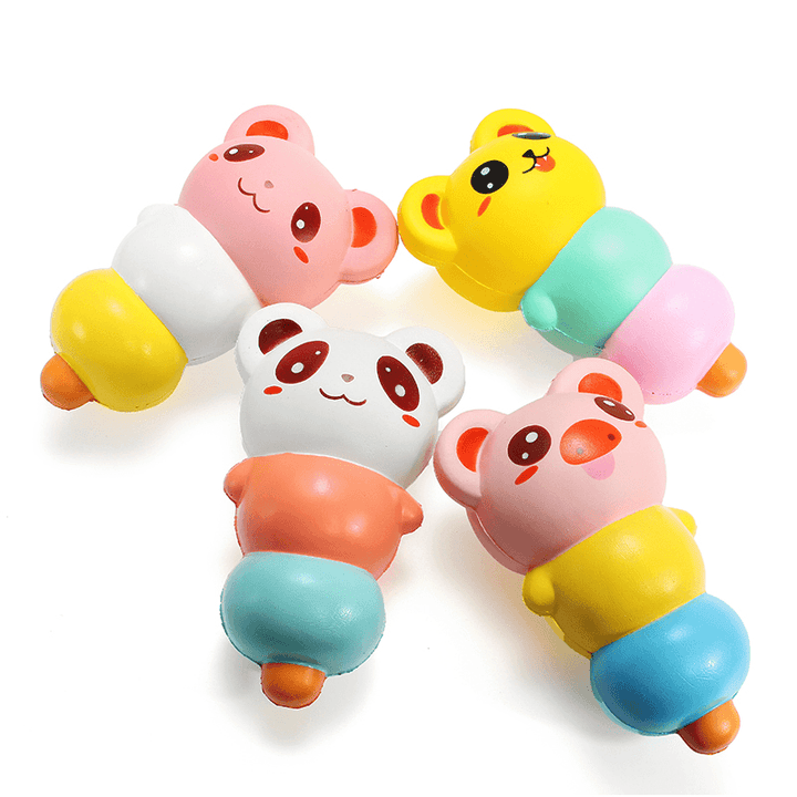 Leilei Squishy 15Cm Pierced Haw Berries Candy Stick Bear Pig Slow Rising with Packaging Gift - MRSLM