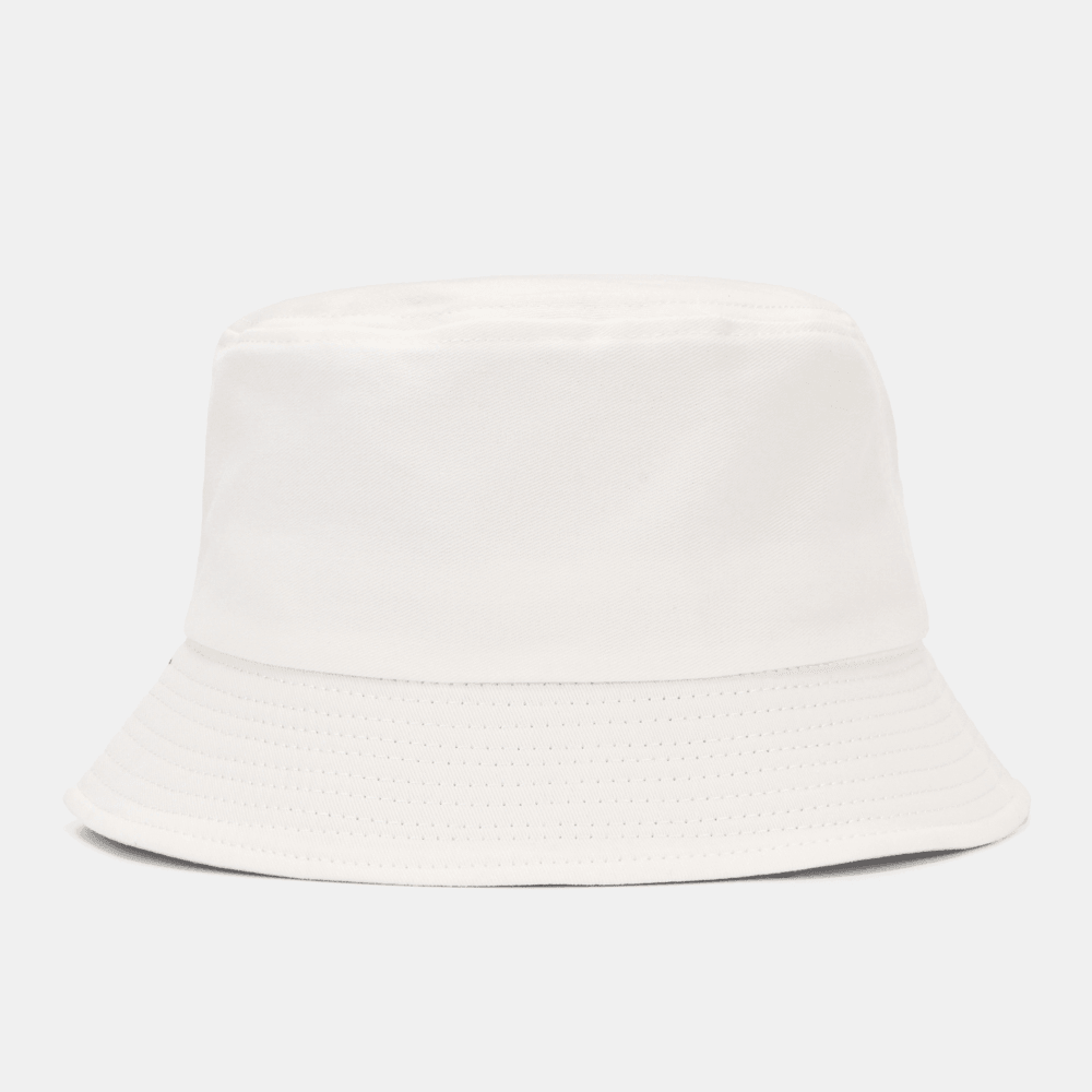 Unisex Smile Pattern Patch Wide Brim Sun Hat All-Match Outdoor Casual Sunshade Bucket Hat - MRSLM