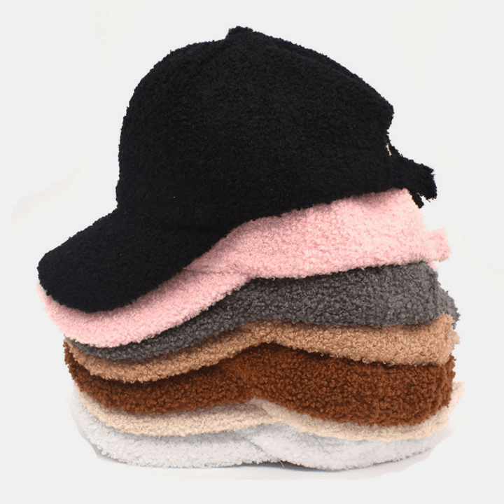 Women Lamb Hair Warm Winter Outdoor Sunvisor Casual Couple Hat Baseball Hat - MRSLM