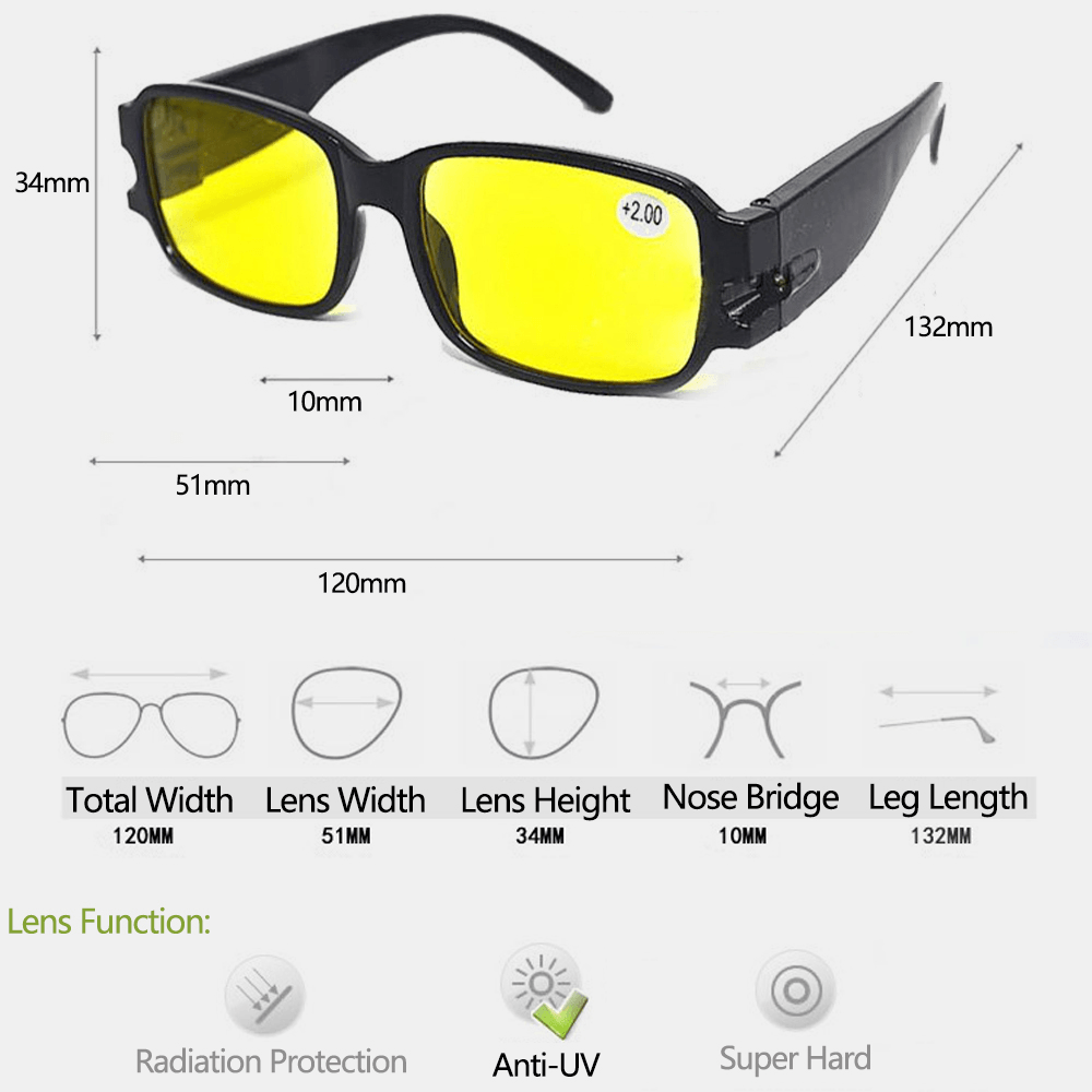 Men Full Frame Multifunction LED Night Vision with Lamp Currency Detector Illumination UV Protection Polarized Sunglasses - MRSLM