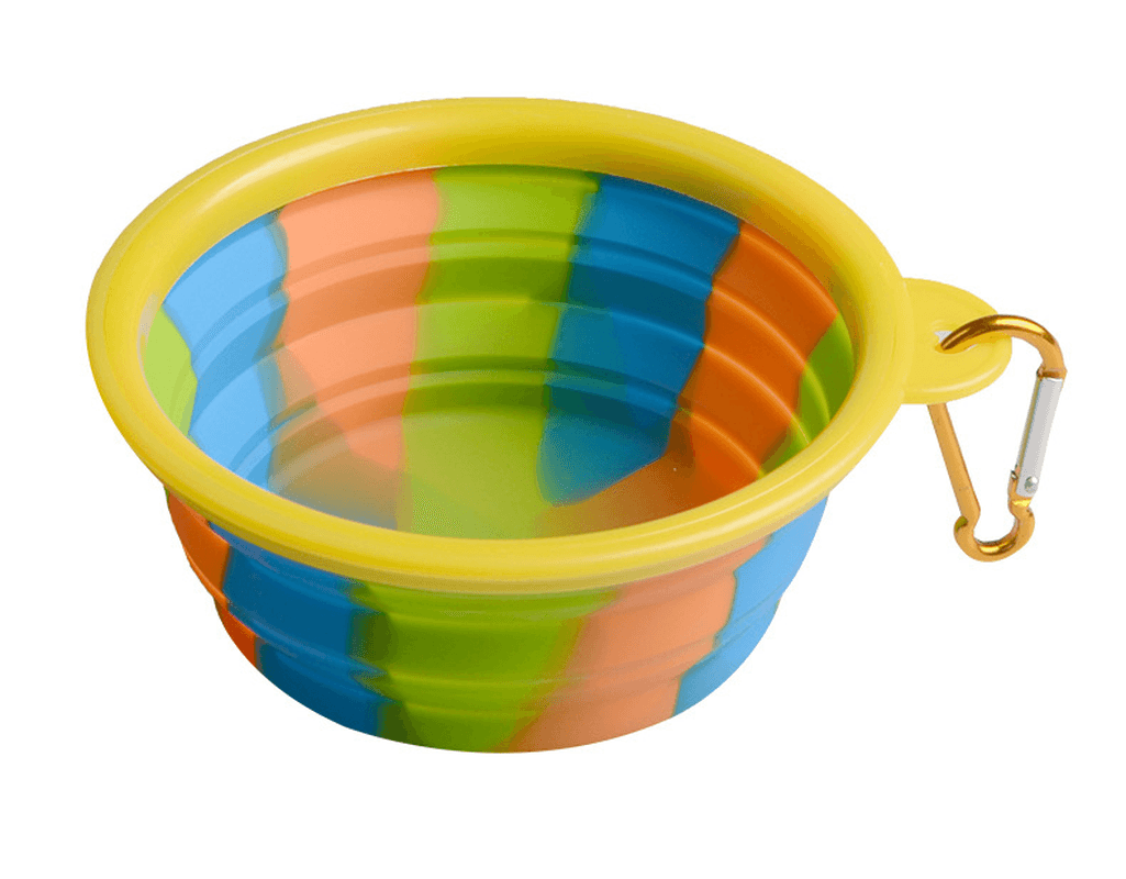 Camouflage Silicone Bowl Collapsible Portable Out Pet Bowl Cat and Dog Universal - MRSLM