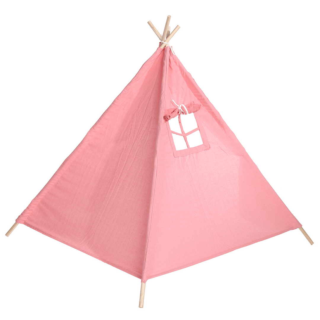 Children Portable Folding Tent Baby Game House with Fur Balls and Curtains Tent for Kid Walking Cushion - MRSLM