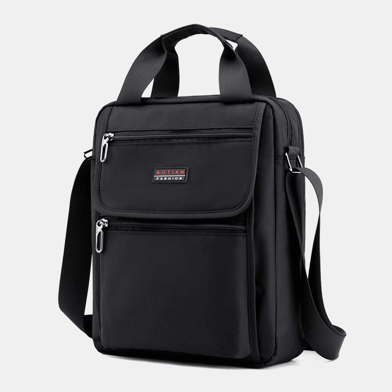 Men Nylon Casual Brief Waterproof Multi-Pocket Multi-Purpose 12 Inch Laptop Bag Handbag Shoulder Bag Crossbody Bag - MRSLM