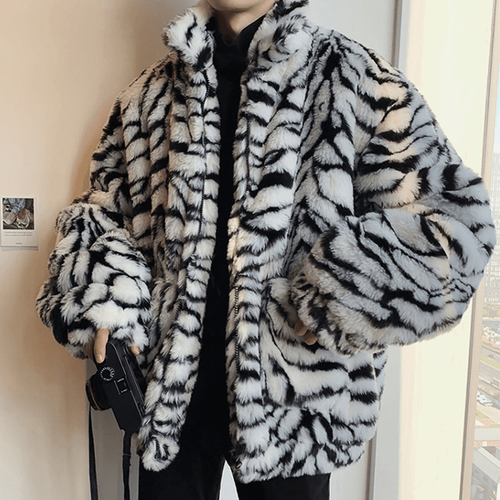 American Retro Tooling Jacket Loose Furry Faux Fur - MRSLM