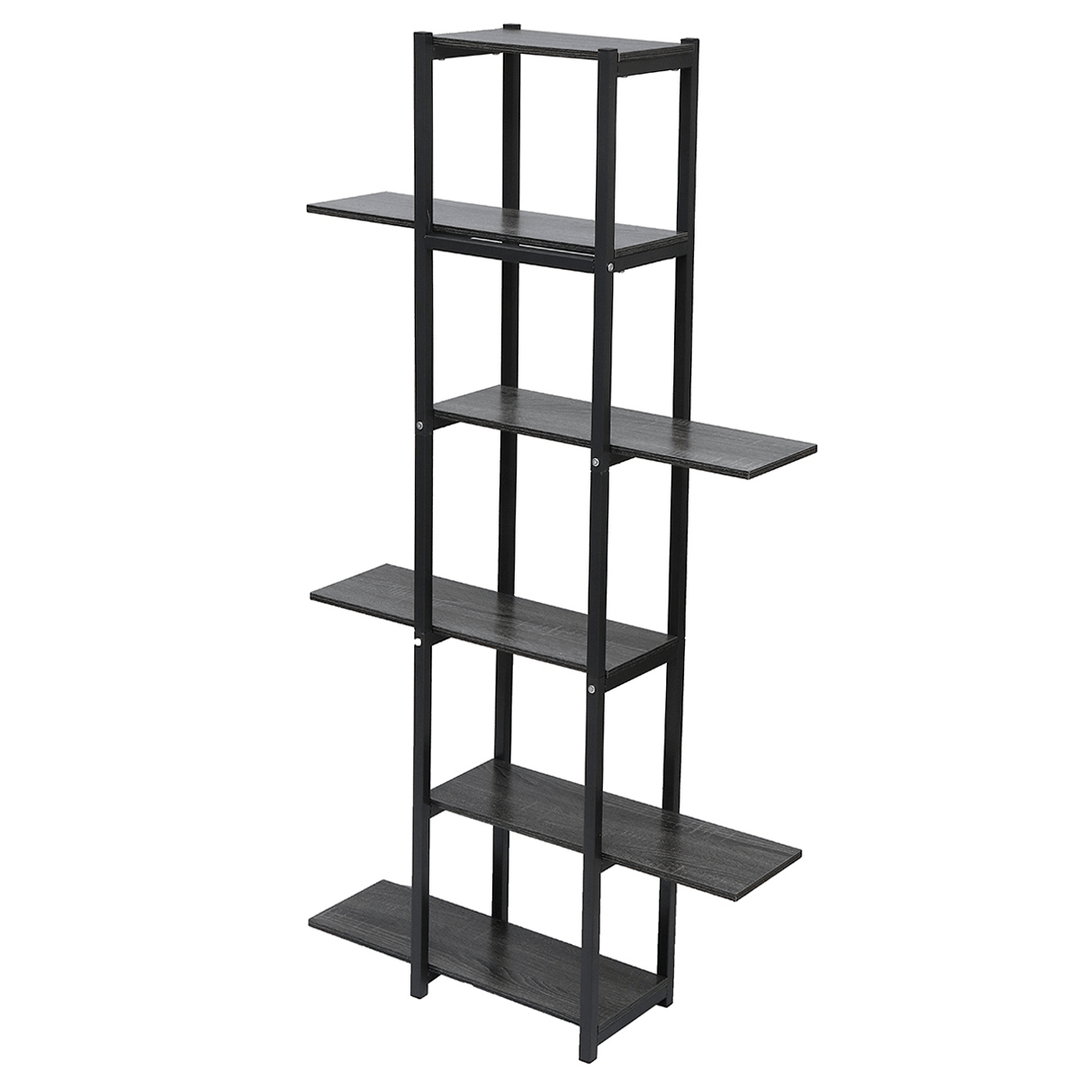 6 Tiers Wooden Bookshelf Plant Flower Stand Storage Rack Home Office Decorations Stand - MRSLM