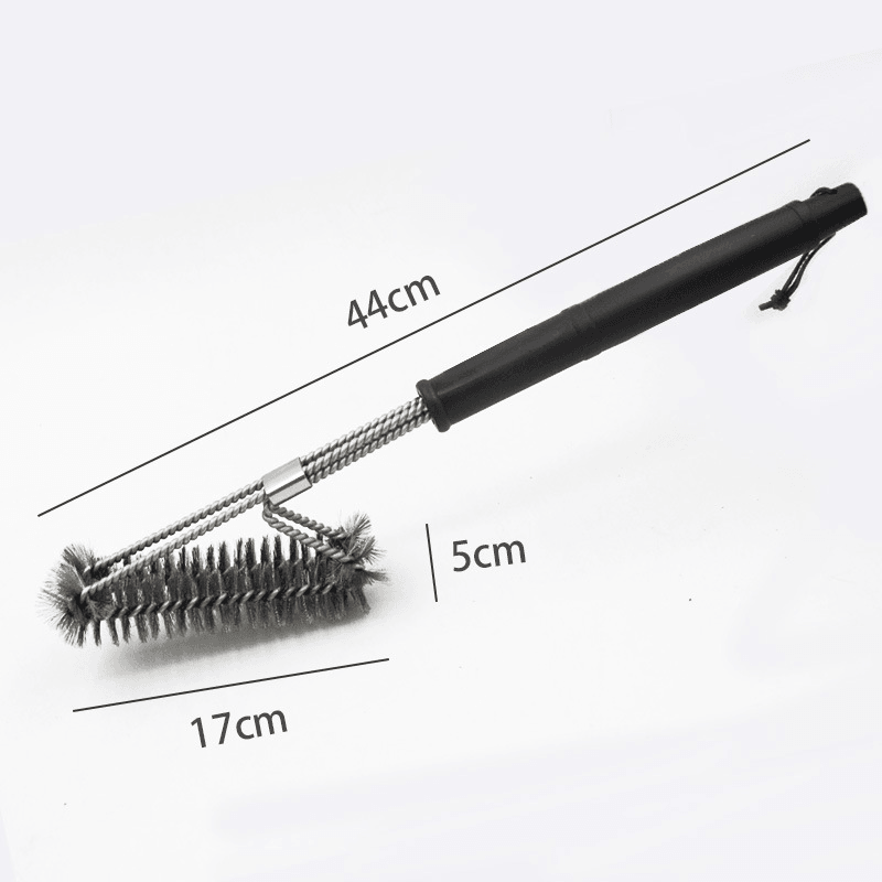 18Inch 2-Head Barbecue Brush BBQ Grill Cleaning Brush Stainless Steel Wire Bristles Cooking Tools Outdoor Camping Picnic - MRSLM