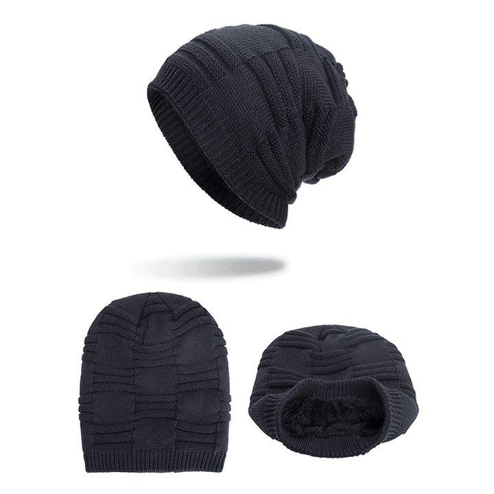 Winter plus Velvet Thicken Hedging Cap Knitted Beanie Hat - MRSLM