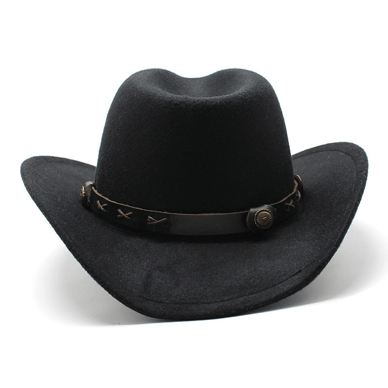 European and American Style Western Cowboy Hat Cross-Border Autumn and Winter Woolen Jazz Hat - MRSLM