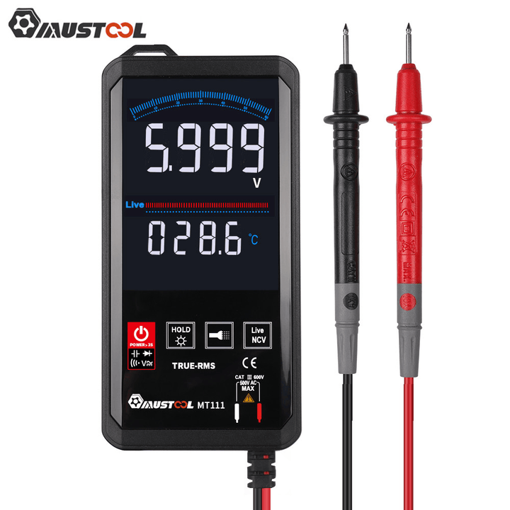 Mustool MT111 Touch Screen Digital Multimeter 6000 Counts Intelligent Scanning Digital Multimeter AC DC Measurement NCV True RMS Measurement - MRSLM