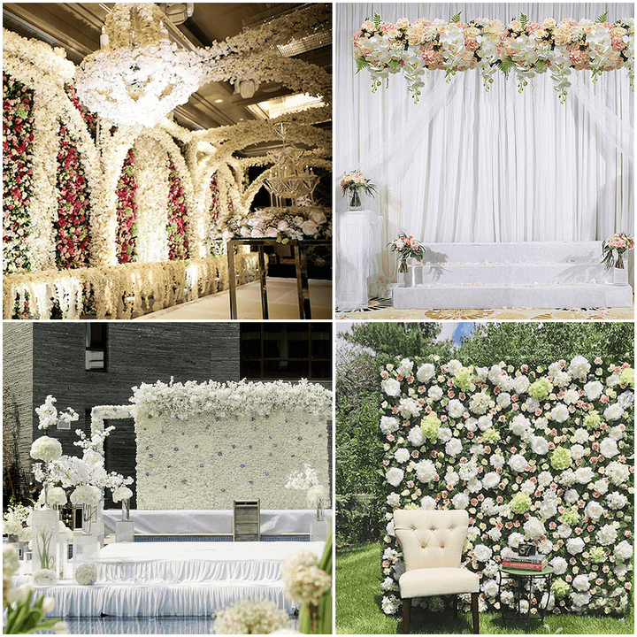 DIY Artificia Wedding Rose Flower Panel Backdrop Wall Road Arch Decorations - MRSLM