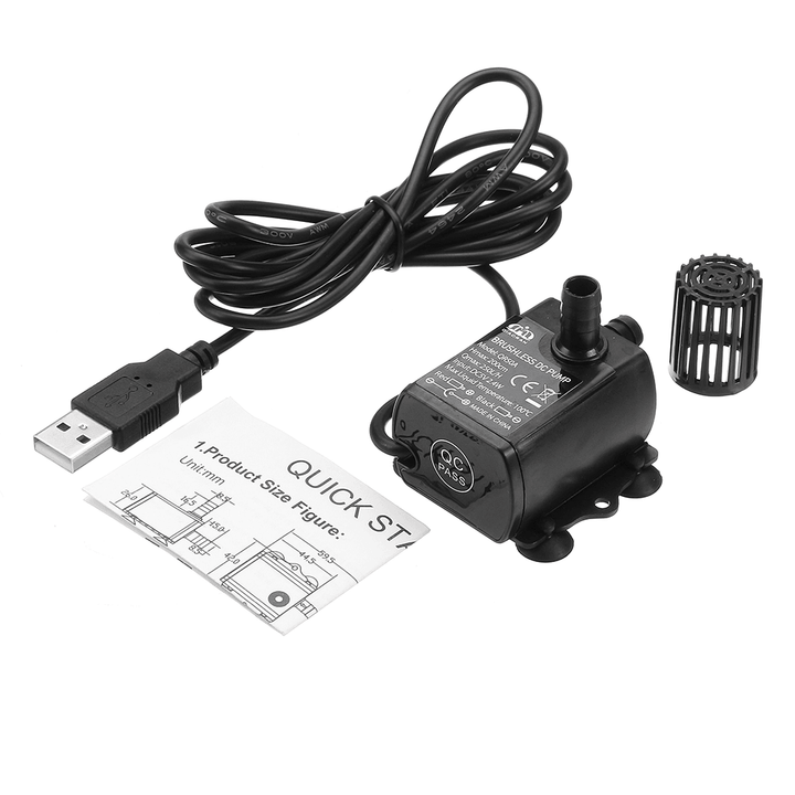 Machifit DC 5V 12V 6W Water Pump USB Female Plug Ultra-Quiet Mini Brushless DC Water Pump - MRSLM